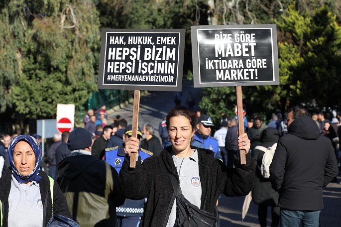 Efes Selçuklu işçiler, gelecekleri için 'Meryem Ana'dalar