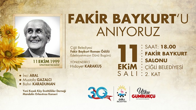 Fakir Baykurt vefatının 23. yılında Çiğli’de anılacak