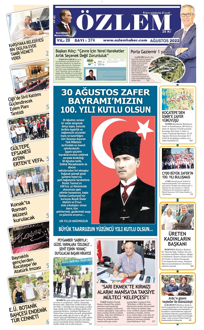 Özlem Gazetesi Ağustos 2022 Sayısı çıktı