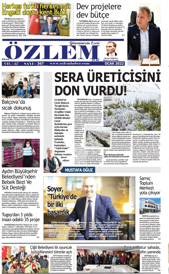 Özlem Gazetesi Ocak 2022 Sayısı Çıktı 