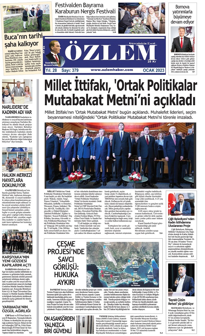 Özlem Gazetesi Ocak 2023 Sayısı çıktı