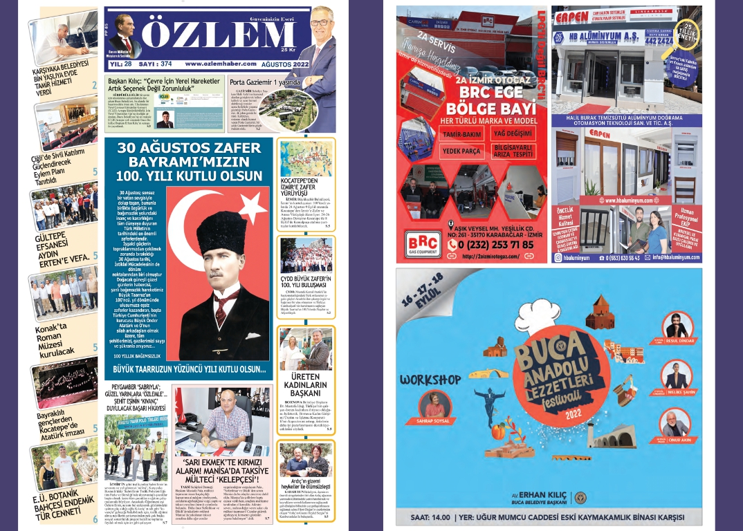 Özlem Gazetesi Ağustos 2022 Sayısı çıktı