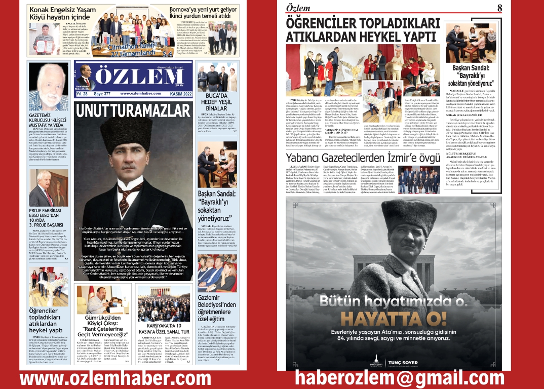Özlem Gazetesi Kasım/2022 Sayısı 