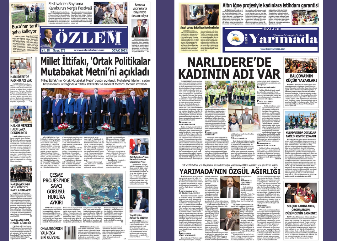 Özlem Gazetesi Ocak 2023 Sayısı çıktı