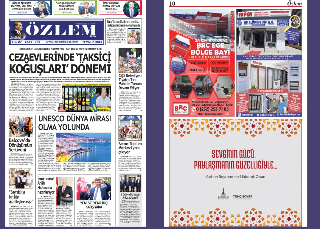 Özlem Gazetesi Temmuz 2022 Sayısı çıktı